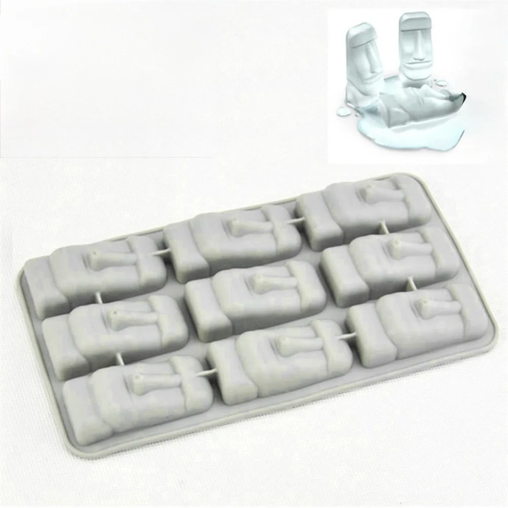 Wembley Easter Island Moai Head Stone Cold Silicone Ice Tray Mold Candy Mold